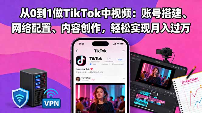 从0到1做TikTok中视频：账号搭建、网络配置、内容创作，轻松实现月入过万 - 区块之眼