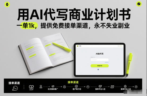 用AI代写商业计划书，一单1k，提供免费接单渠道，永不失业副业 - 区块之眼