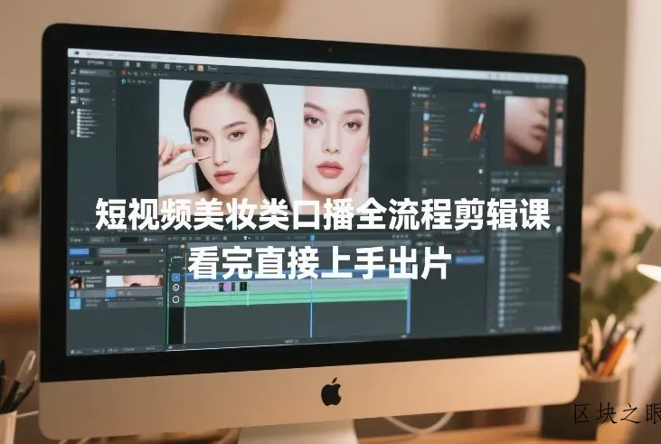 短视频美妆类口播全流程剪辑课，看完直接上手出片 - 区块之眼