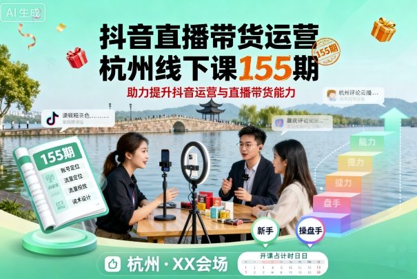 抖音直播带货运营杭州线下课155期，助力提升抖音运营与直播带货能力 - 区块之眼 - 区块之眼