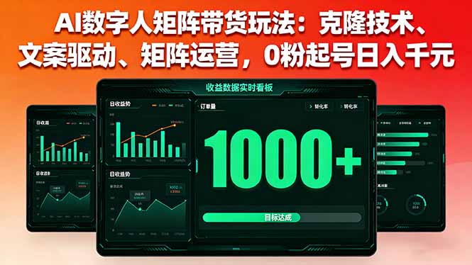AI数字人矩阵带货玩法：克隆技术、文案驱动、矩阵运营，0粉起号日入千元 - 区块之眼 - 区块之眼