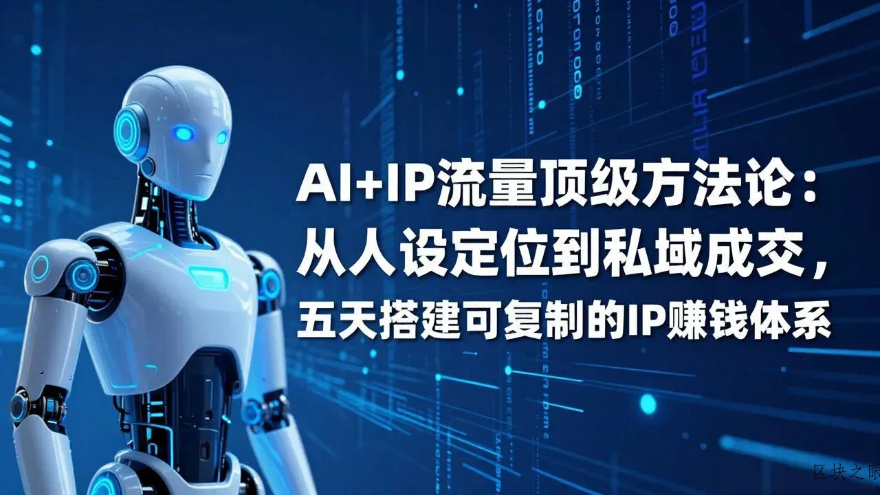 AI+IP顶级方法论：从人设定位到私域成交，五天搭建可复制的IP赚钱体系 - 区块之眼