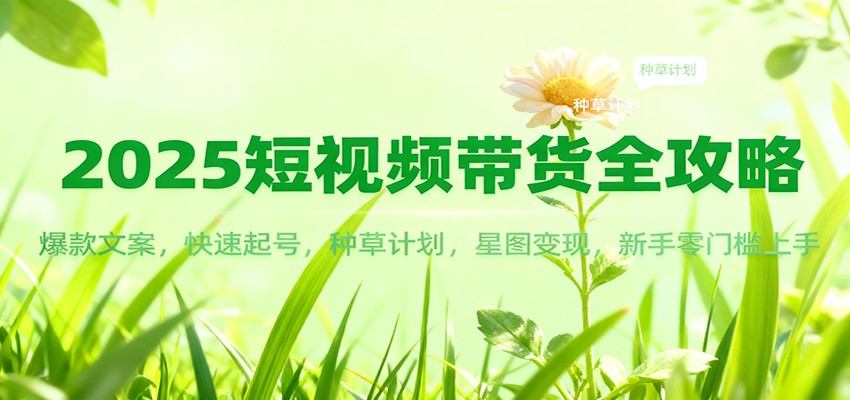 2025短视频带货全攻略：爆款文案，快速起号，种草计划，星图变现，新手零门槛上手 - 区块之眼