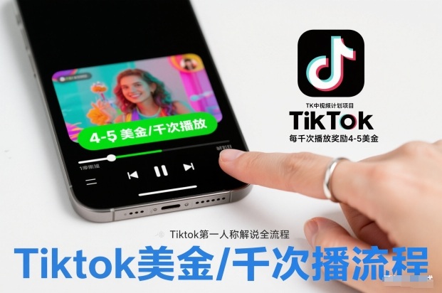 TK中视频计划项目，Tiktok第一人称解说流程，每干次播放奖励4-5美金 - 区块之眼