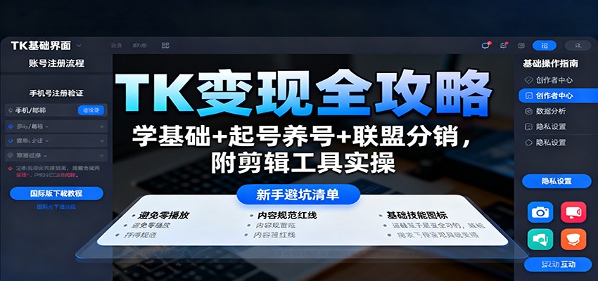 TK变现全攻略：学基础+起号养号+联盟分销，附剪辑工具实操 - 区块之眼 - 区块之眼