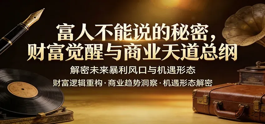 富人不能说的秘密，财富觉醒与商业天道总纲，解密未来暴利风口与机遇形态 - 区块之眼