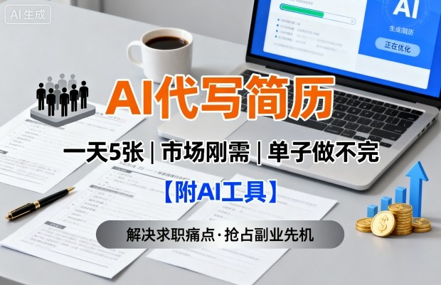 AI代写简历，一天5张，今年找工作难，市场刚需，单子做不完【附AI工具】 - 区块之眼 - 区块之眼