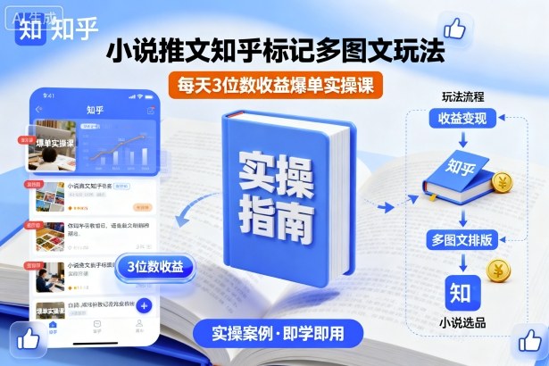 小说推文知乎标记多图文玩法，每天3位数收益爆单实操课 - 区块之眼 - 区块之眼