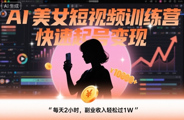AI美女短视频训练营，快速起号变现，每天2小时，副业收入轻松过1W - 区块之眼 - 区块之眼