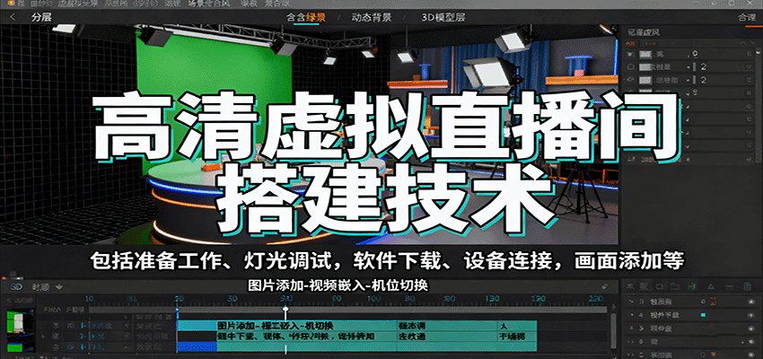 高清虚拟直播间搭建技术，包括准备工作、灯光调试，软件下载、设备连接，画面添加等 - 区块之眼 - 区块之眼