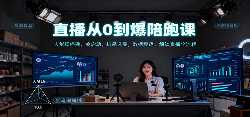 直播从0到爆陪跑课：人货场搭建，冷启动，排品选品，数据复盘，解锁直播全流程 - 区块之眼