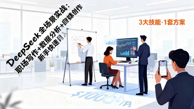 DeepSeek全场景实战：职场写作+数据分析+自媒体创作，新手快速月入过万 - 区块之眼