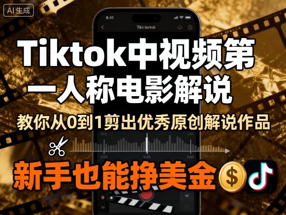 Tiktok中视频第一人称电影解说，教你从0到1剪出一个优秀的原创解说作品，新手也能挣美金 - 区块之眼 - 区块之眼