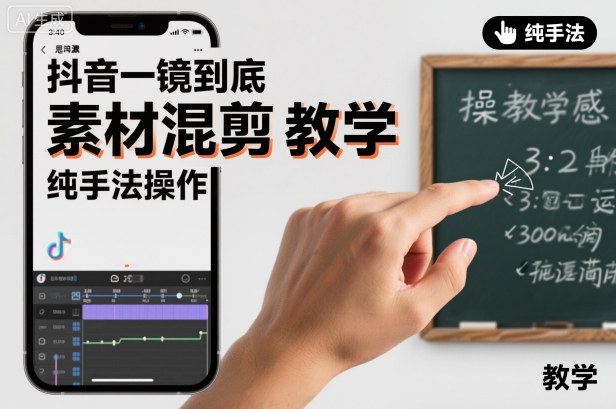 抖音一镜到底素材混剪教学，纯手法操作 - 区块之眼