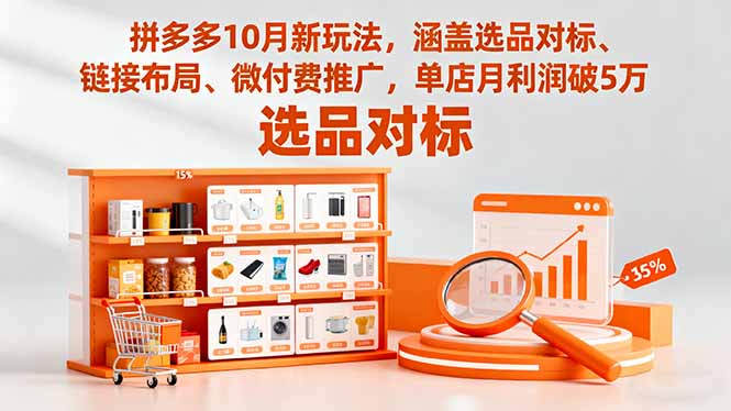 拼多多10月新玩法，涵盖选品对标、链接布局、微付费推广，单店月利润破5万 - 区块之眼