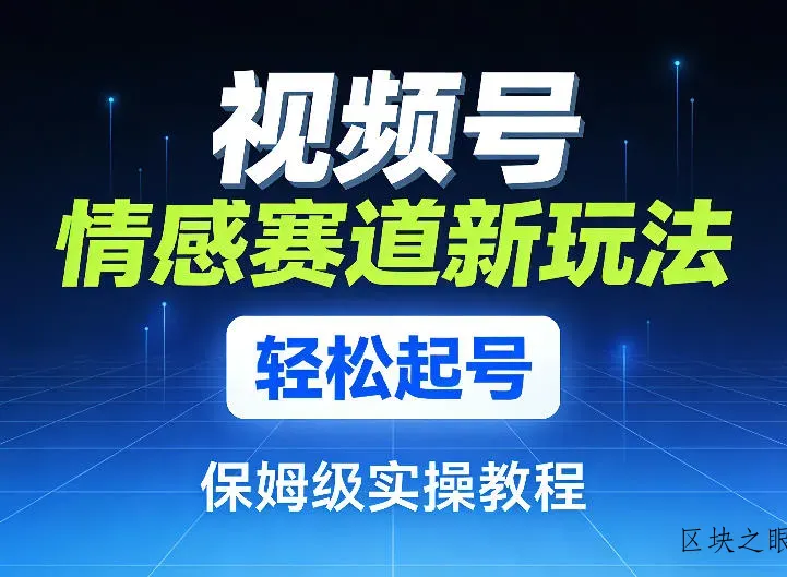 视频号情感赛道新玩法，轻松起号，保姆级实操教程 - 区块之眼