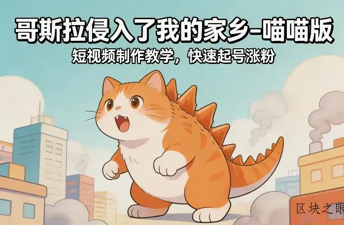 哥斯拉侵入了我的家乡–喵喵版短视频制作教学，快速起号涨粉 - 区块之眼