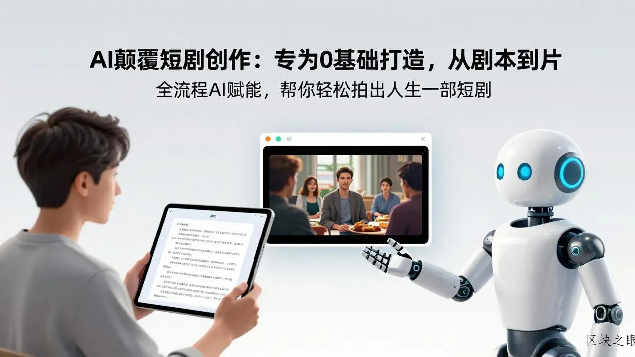 AI颠覆短剧创作：专为0基础打造，从剧本到成片全流程AI赋能，帮你轻松拍出人生第一部短剧 - 区块之眼