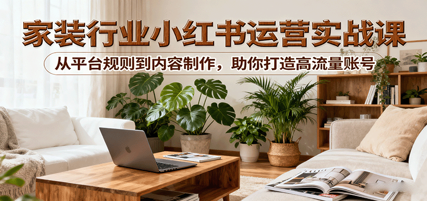 小红书家装行业运营实战课：从平台规则到内容制作，助你打造高流量账号 - 区块之眼 - 区块之眼