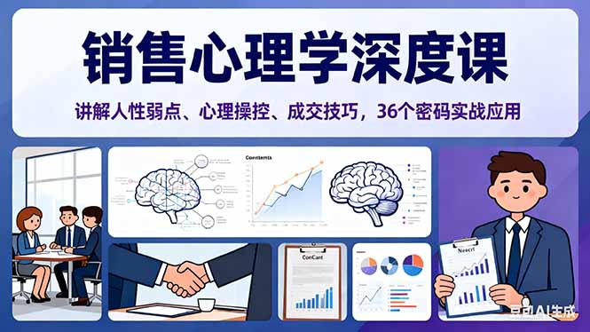 销售心理学深度课，讲解人性弱点、心理操控、成交技巧，36个密码实战应用 - 区块之眼