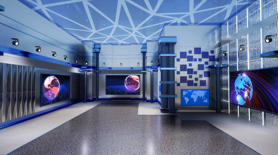 虚拟演播厅绿幕背景素材 - 区块之眼