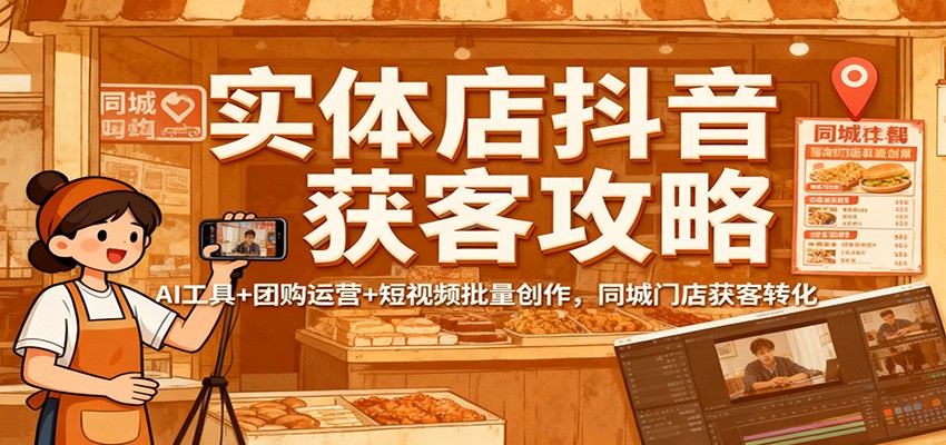 实体店抖音获客攻略：AI工具+团购运营+短视频批量创作，同城门店获客转化 - 区块之眼