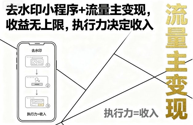 去水印小程序+流量主变现，收益无上限，执行力决定收入 - 区块之眼 - 区块之眼