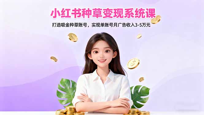小红书种草变现系统课：打造吸金种草账号，实现单账号月广告收入3-5万元 - 区块之眼
