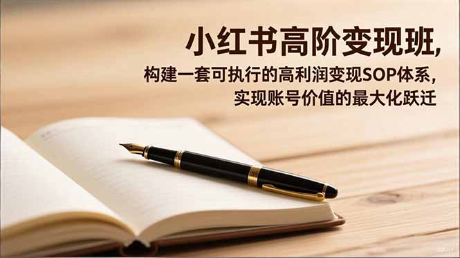 小红书高阶变现班，构建一套可执行的高利润变现SOP体系，实现账号价值的最大化跃迁 - 区块之眼