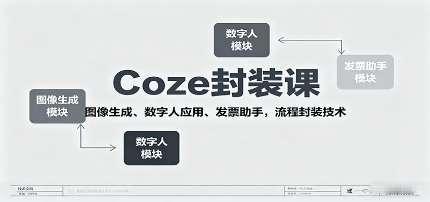 Coze封装课，图像生成、数字人应用、发票助手，流程封装技术 - 区块之眼 - 区块之眼
