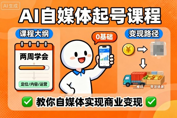 AI自媒体起号课程，0基础小白两周学会，教你自媒体实现商业变现 - 区块之眼 - 区块之眼