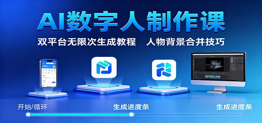 AI数字人制作课：双平台无限次生成教程，人物背景合并技巧 - 区块之眼 - 区块之眼
