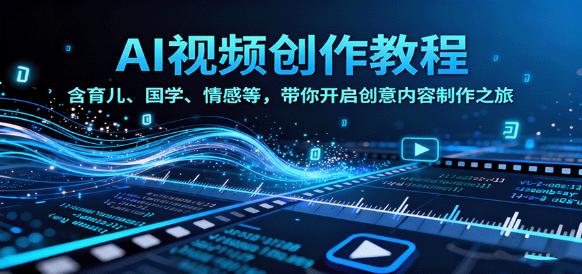 AI视频创富课，含育儿、国学、情感等，带你开启创意内容制作之旅 - 区块之眼 - 区块之眼