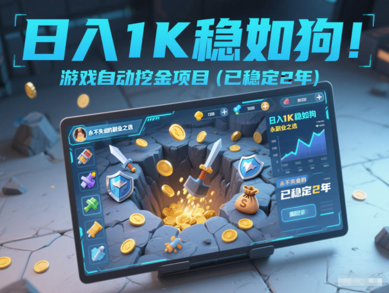 日入1K稳如狗！游戏自动挖金项目(已稳定2年)，永不失业的副业之选【揭秘】 - 区块之眼