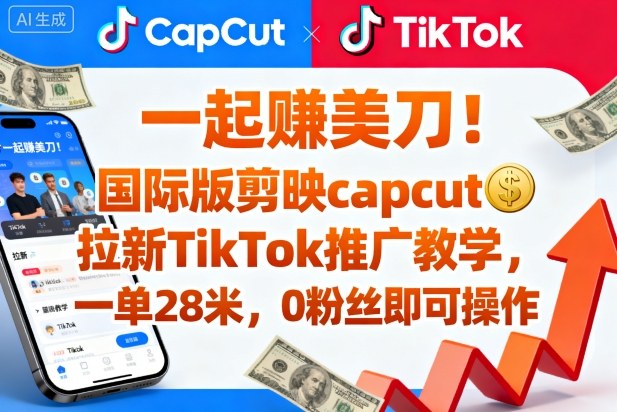 一起賺美刀！国际版剪映capcut拉新TikTok推广教学，一单28米，0粉丝即可操作(附推广入口和教学) - 区块之眼 - 区块之眼