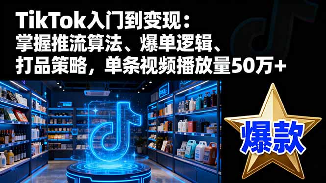 TikTok入门到变现：掌握推流算法、爆单逻辑、打品策略，单条视频播放量50w - 区块之眼
