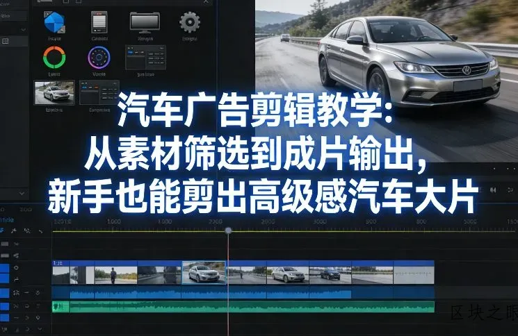 汽车广告剪辑教学：从素材筛选到成片输出，新手也能剪出高级感汽车大片 - 区块之眼
